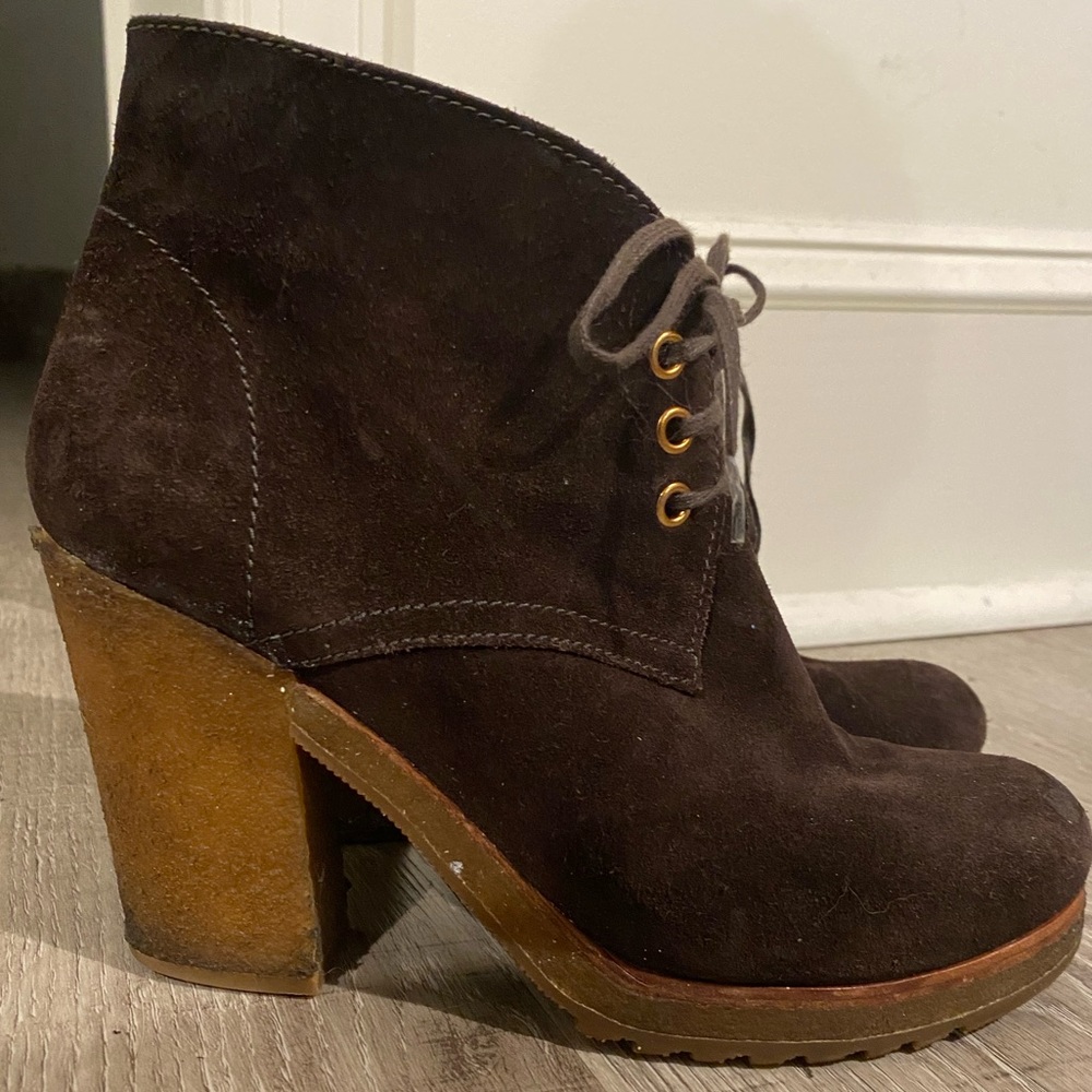 Prada Suede Platform Booties